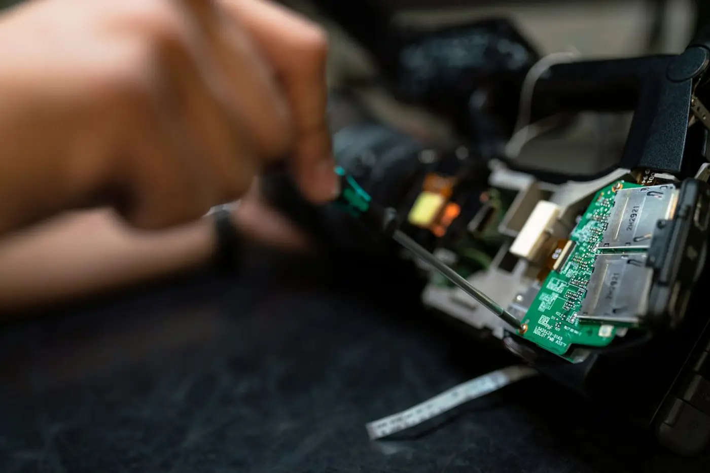 Technician working on server hardware